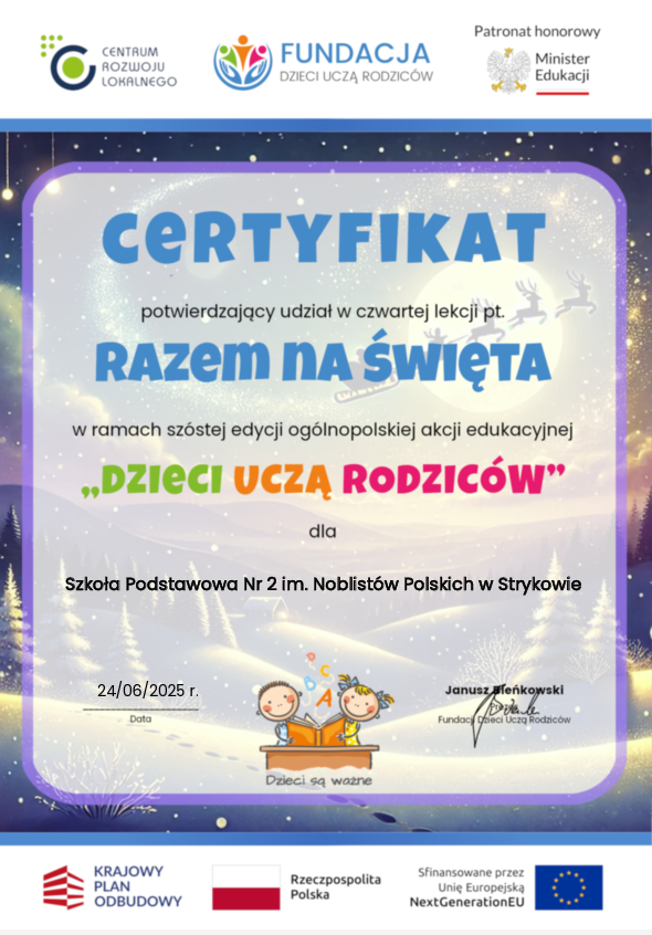 podziekowanie razem na swieta