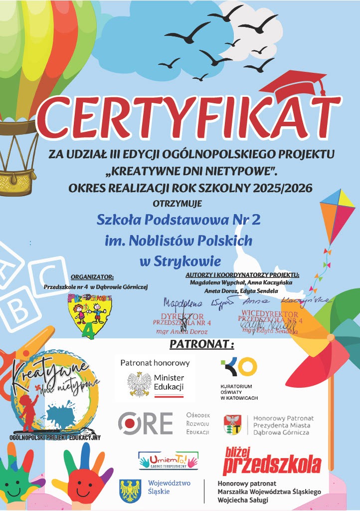 Udział w III edycji Ogólnopolskiego Projektu „Kreatywne Dni Nietypowe”