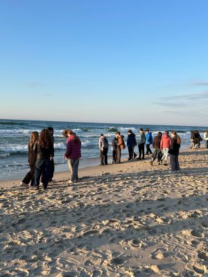 Przywitanie z morzem - zachód słońca na plaży w Jastrzębiej Górze.