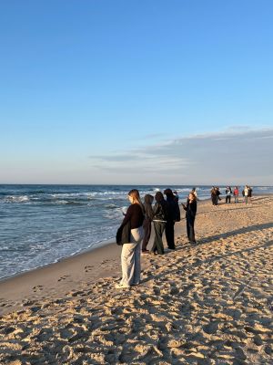 Przywitanie z morzem - zachód słońca na plaży w Jastrzębiej Górze.
