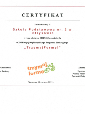 dyplom trzymaj forme