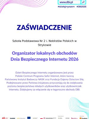 zaswiadczenie bezpieczny internet page