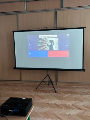 Quiz w aplikacji Kahoot podsumowujący warsztaty.